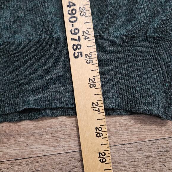 Lord & Taylor Sweater Mens 100% Pure New Merino Wool 1/4 Zip Pullover Green Sz M - Picture 10 of 14